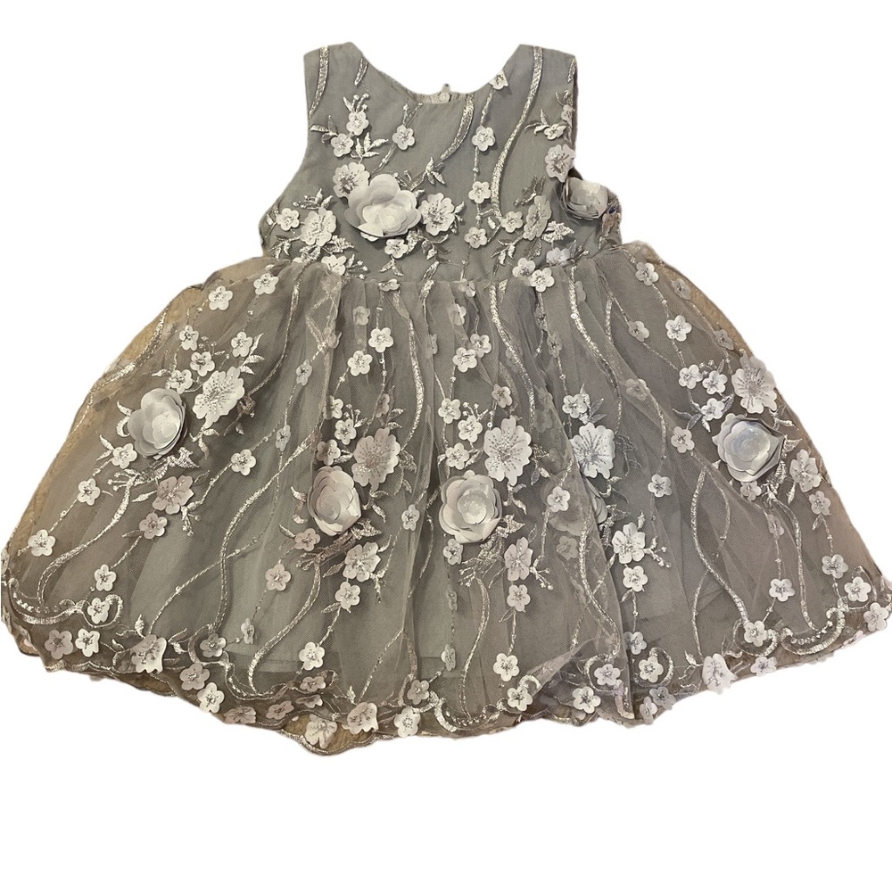 Popatu Floral Appliqué Tulle Dress
